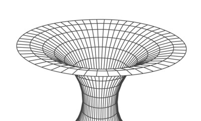 Wall Mural - wormhole geometric grid wireframe tunnel flat style design vector illustration. abstract futuristic 