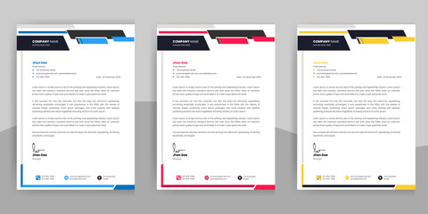 Wall Mural - Clean Corporate professional Letterhead Design template 