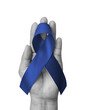 © Chinnapong - Colon cancer and colorectal cancer awareness, Acute Respiratory Distress Syndrome (ARDS), Juvenile Arthritis, Tuberous Sclerosis with Dark blue ribbon isolated on white background (clipping path)