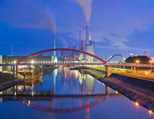 Large illuminated coal station causing global warming and climate change