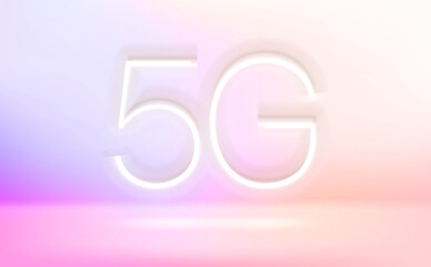 Poster - %G wave logo in bright studio. Vector 3d illustration