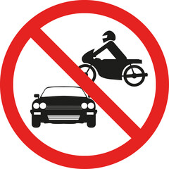 Wall Mural - All motor vehicles prohibited sign. Forbidden signs and symbols.