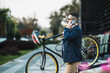 © milanmarkovic78 - A Businessman Carrying A Bicycle Over The Stairs While Traveling To Work