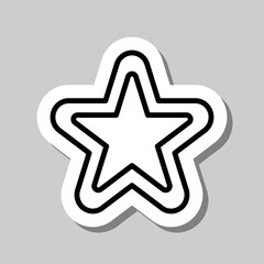 Wall Mural - Double star simple icon. Flat desing. Sticker with shadow on gray background.ai