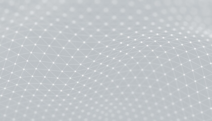Modern abstract geometric background of a dotted interconnected wavy mesh pattern 