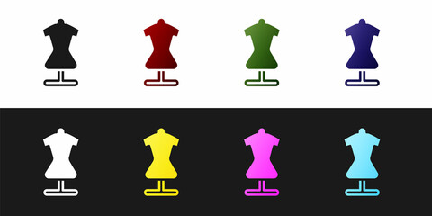 Poster - Set Mannequin icon isolated on black and white background. Tailor dummy. Vector