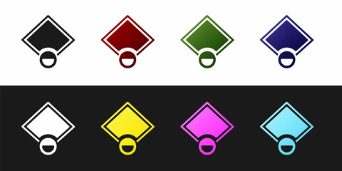 Set Baseball field icon isolated on black and white background. Baseball map. Vector