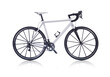 canvas print picture - Mock-up Carbon Cycle Cross Fahrrad weiß auf weißem Hintergrund mit Spiegelung