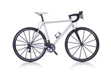 Fototapeta  - Mock-up Carbon Cycle Cross Fahrrad weiß auf weißem Hintergrund mit Spiegelung