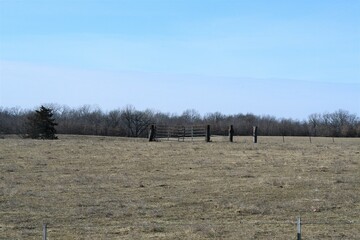 Wall Mural - Fence Posts in a Field