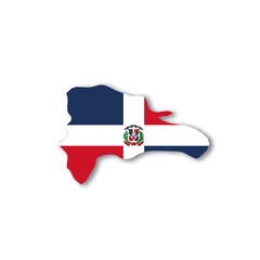 Poster - Dominican Republic national flag in a shape of country map