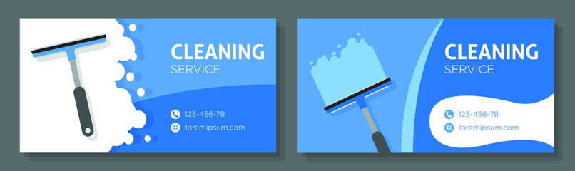 Window cleaning service banner template, glass washing advertisement, squeegee business ad, corporate flyer leaflet concept, isolated