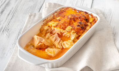 Poster - Baked salmon with cheese sauce