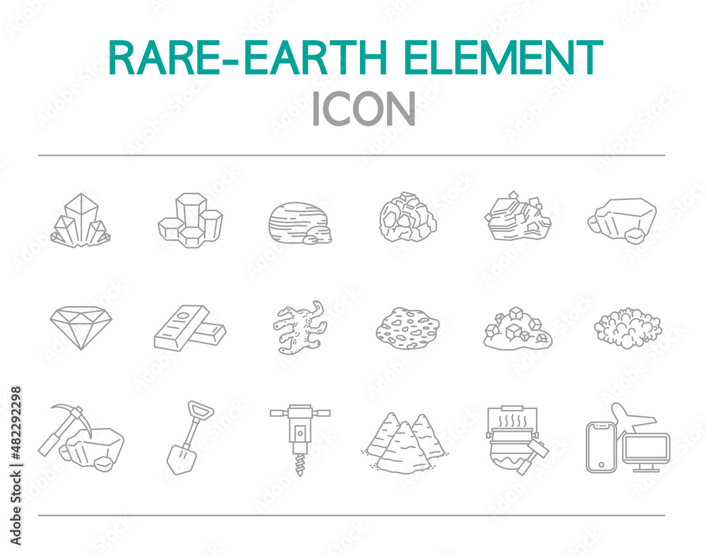 rare-earth element icon Stock Vector | Adobe Stock, image size:1000x787