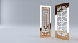 © cs - 3d modern Chinese New Year holiday banner, suitable for Chinese new year rose gold door frame décor with white background