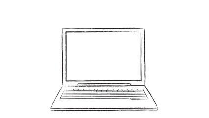 Wall Mural - Video animation of laptop drawing with check list. After drawing of laptop, the check list is showing on screen. 