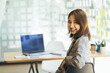 © PaeGAG - Portrait Of Asian business woman Working On Laptop In Boardroom,confident business woman.