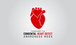 Congenital heart defect awareness week. Medical concept vector background for banner, card, poster, background.
