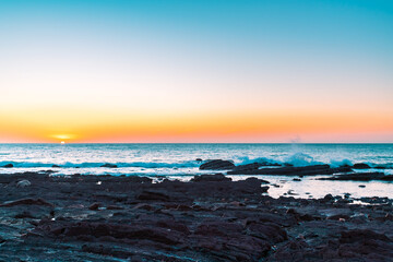 Wall Mural - Hallett Cove rocky shore at sunset in South Australia
