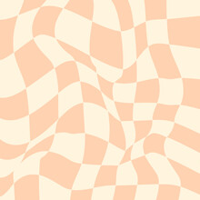 Retro Background Of Wavy Abstract Cage. Fashionable Repeating Pattern Of The 90s.