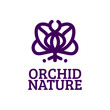 orchid nature logo concept design illustration