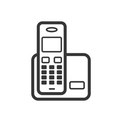 Portable phone outline single isolated vector icon