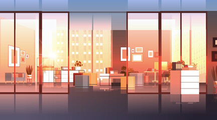 Wall Mural - creative workplace modern cabinet empty no people office interior contemporary co-working center