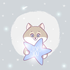 Sticker - Cat with a star