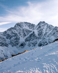 Wall Mural - Greater Caucasus Range.  Glacier Seven on mount Donguz-Orun in Elbrus region. Winter landscape