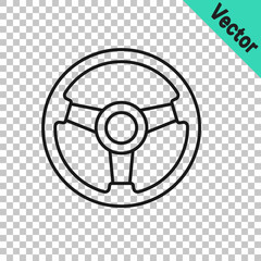 Black line Racing simulator cockpit icon isolated on transparent background. Gaming accessory. Gadget for driving simulation game. Vector