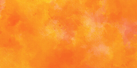 Wall Mural - Orange abstract watercolor macro texture background. Colorful handmade technique aquarelle.