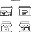 © Syafiq - market icons isolated on white background from shopping line icons collection. market icon thin line outline linear online market symbol for logo, web, app, UI. online marketing