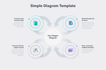Poster - Simple diagram template with four stages. Easy to use for your website or presentation.