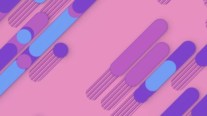 Fototapete - Movement pattern of colored geometric shapes. 3d rendering loop animation HD