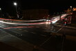 Schweinfurt bei Nacht, Leuchtstreifen von Autos Kreuzung Maxbrücke