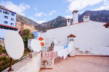 Wall Mural - Roof with terrace of moroccan old town.