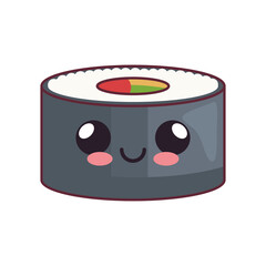 Canvas Print - sushi roll kawaii