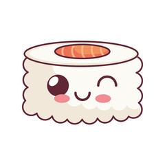 Canvas Print - rice roll sushi kawaii