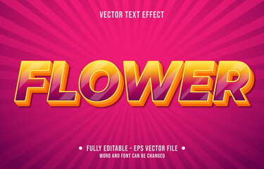 Wall Mural - Editable text effect spring season modern style flower word shiny background