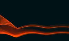 Fiery Red Wavy 3d Substances In The Bottom Of Black Canvas. Smooth And Glossy Translucent Fluid Steam Swaying And Fluttering In Dark Space. Minimal Laconic Passionate Wallpaper. Conceptual Design.