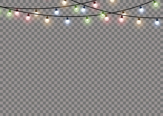 Wall Mural - christmas lights, glow light bulbs, xmas lamp.
