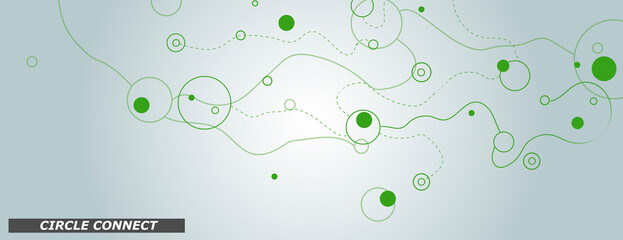 Poster - Horizonal banner with dynamic waves and dots. Vector minimal style. Corporate wallpaper presentation. Abstract cover illustration