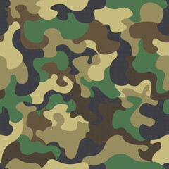 Wall Mural - Camouflage seamless pattern. Abstract modern military background for army textile and clothing.