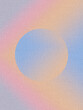 Gradient sphere. Digital noise, grain texture. Nostalgia, vintage, retro 60s, 70s style. Abstract lo-fi background. Poster, print, template. Minimal, minimalist. Pink, blue, red, orange colors
