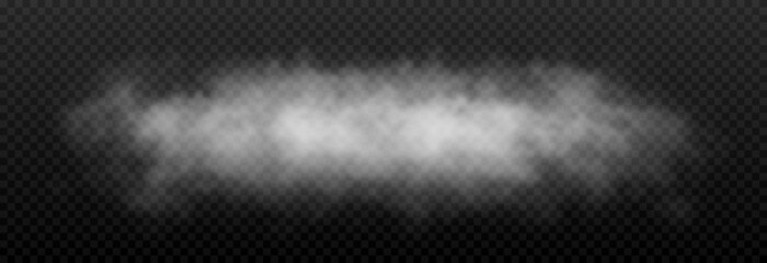 Vector cloud of smoke or fog. Fog or cloud on an isolated transparent background. Smoke, fog, cloud png.