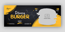 Burger Sale Food Menu Social Media Facebook Cover Or Web Banner Template