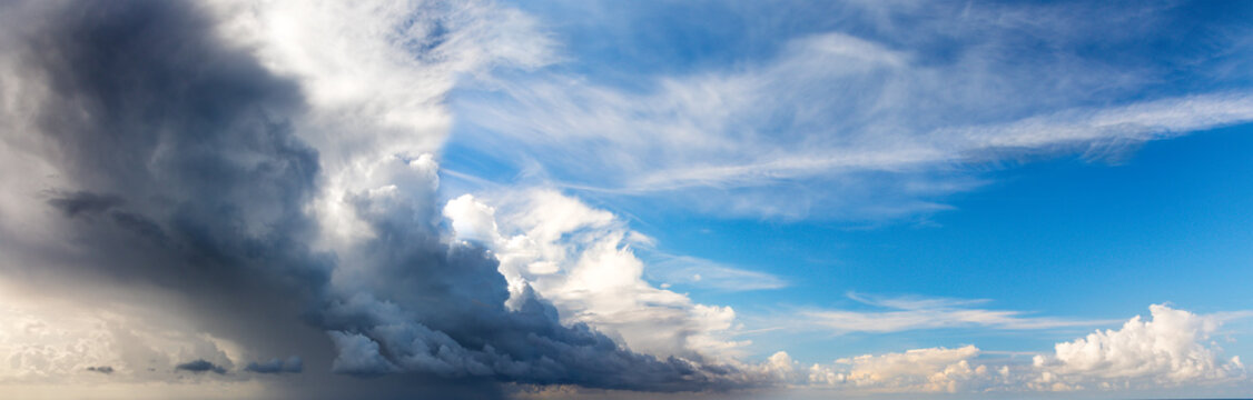 Fototapete - Panorama of the sky with clouds