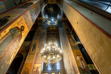 Sticker - Interior of the St. George Cathedral in the Yuriev Monastery in Veliky Novgorod, Russia