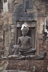 Wall Mural - buddha statue in temple si sanphet