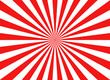 Japan flag. Sun japanese pattern. Red-white sunrise background. Asian kamikaze texture. Tokyo sunlight. National japanese background. Sunburst pattern. Vector